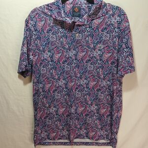 Donald Ross Short Sleeve Polo Shirt. Medium. Abstract Pattern.